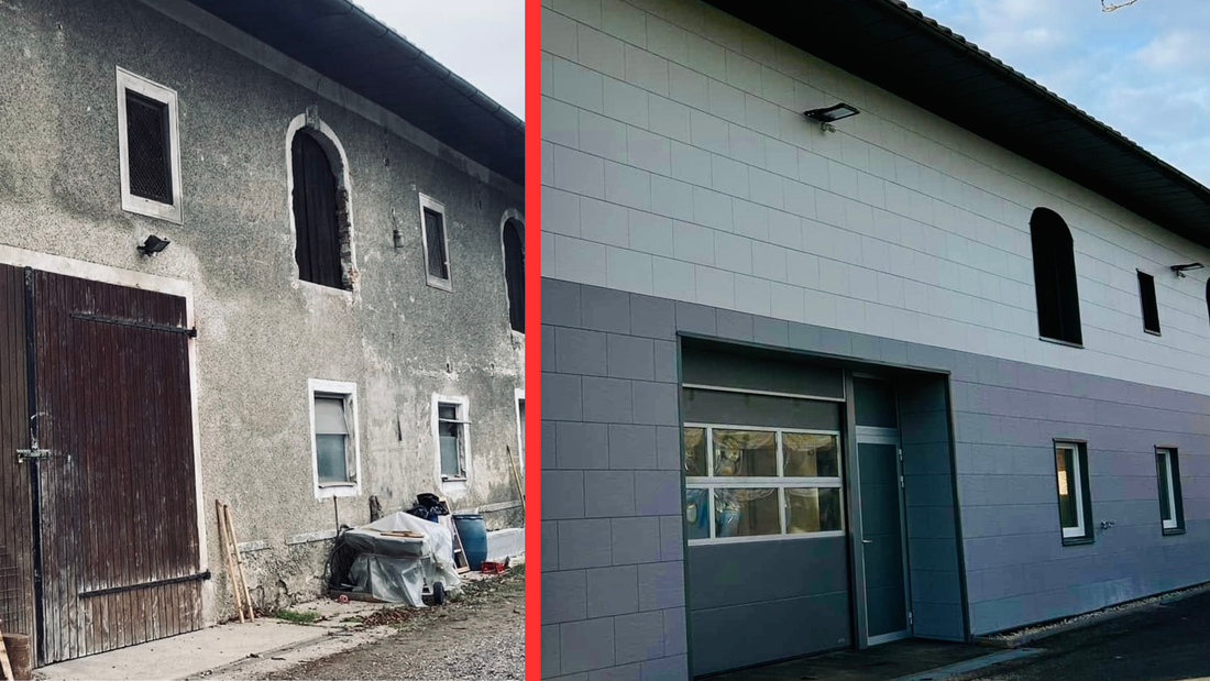 Spektakuläre Verwandlung: mit hagelfester Zierer Premium-Fassade
